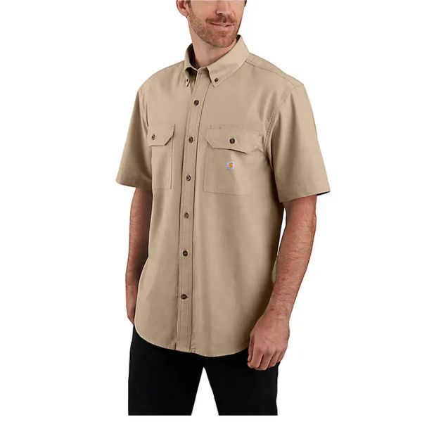 Carhartt, Short Sleeved Work Shirt, Dark Tan, M